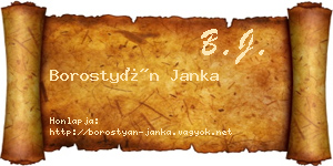 Borostyán Janka névjegykártya